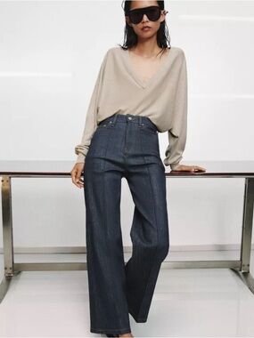 Zara Collection size 6 wide leg high rise jeans